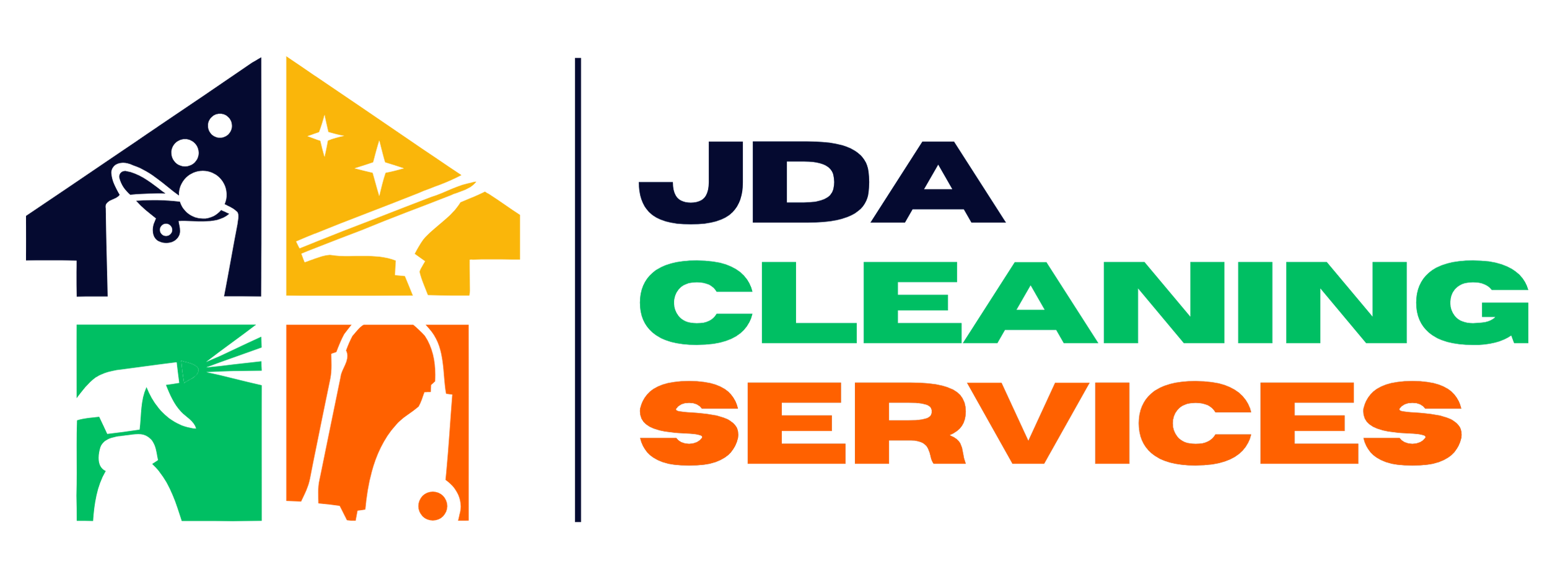 Blue and Green Cleaning Services Logo (202 x 44 px)